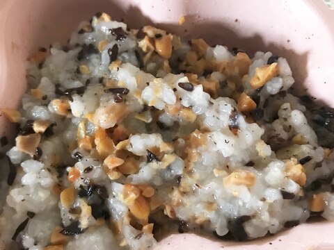 【離乳食】納豆ひじき粥